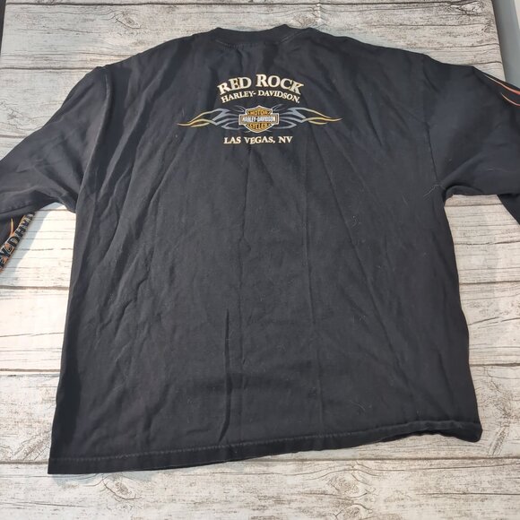 Harley-Davidson Long Sleeve Graphic Flame Eagle Tee Black – Men’s 2XL - Picture 7 of 9